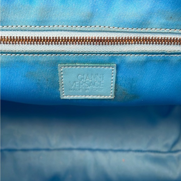 Vintage Teal Versace La Greca Handbag - Picture 6 of 12